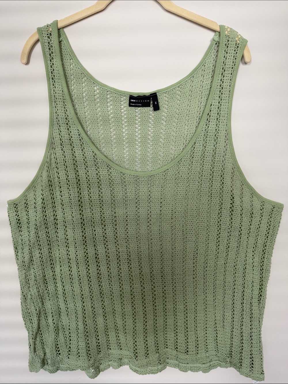 ASOS Sage Green Open-Knit Tank